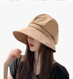 UVカット バケットハット 日焼け防止 つば広 帽子 カーキ　新品★未開封のサムネイル