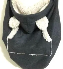 防寒ケープ ポケット　フード　付き　抱っこ紐用　クマ耳　双子用