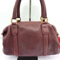 GUCCI オールド グッチ ハンドバッグ バッグ レザー ボルドー