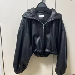SNIDEL フード付きレザージャケットのサムネイル