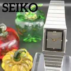 【希少】オールドセイコー タンクスクエア グレー クォーツ メンズ腕時計 レトロのサムネイル
