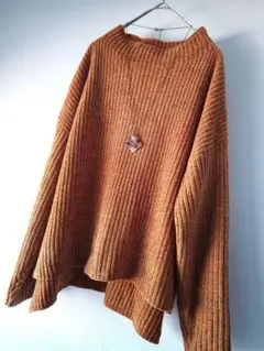 ショコラフィネローブ☆モールニット☆マスタード