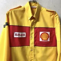 昭和シェル　shell ガソリンスタンド　企業物　シャツ　古着
