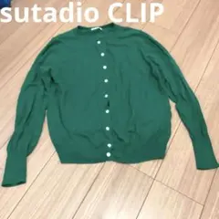 【studio CLIP】クルーネック カーディガン グリーン 長袖のサムネイル