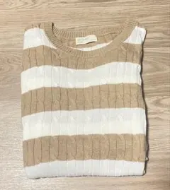 BACK NUMBER ストライプニットセーター M