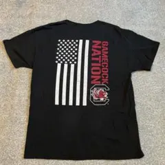 US古着 カレッジ Tシャツ サウスカロライナ大学 星条旗 黒Lサイズ相当