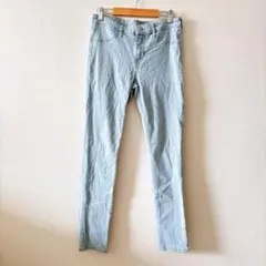 [美シルエット]H&Mスキニーデニム アンクル丈 ライトブルー 28インチM〜L