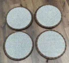 クッション 4個セット 円形 リバーシブル♪