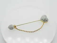 スワロフスキーSwarovski クリスタルブローチ ハート高級ブランドガラス矢