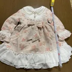 Dinielephant 長袖ワンピース 110cm ピンク ハート柄