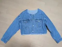 GU　ライトブルー クロップドデニムジャケット