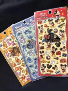 ディズニー プチドロップステッカー ミッキー プーさん スティッチ 3点 正規品