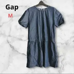 GAP ギャップ デニム 半袖チュニック トップス 無地 アメリカ古着 M