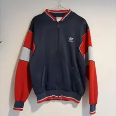 激レア 80s adidas トラックジャケット フーディ 好配色 オレンジ 青 激レア 80s adidas トラックジャケット フーディ 好配色 オレンジ 青