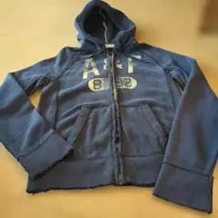 Abercrombie & Fitch ジップパーカー ネイビー裏起毛 S
