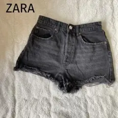 ZARA ダークデニムショートパンツ　ダメージ 足見せ　美脚　y2k 春夏　M