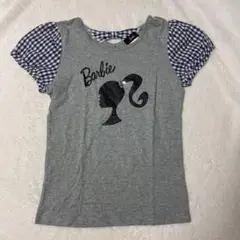 Barbie【150】チェックリボンのTシャツ 美品