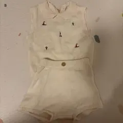 Cottoli バースデイ ニットベスト ショートパンツ セットアップ　白