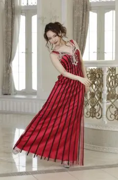 高級ロングドレス　Luxe Style　ストライプ　新品未使用