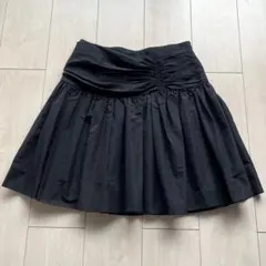 miu miu ミュウミュウ ギャザー ナイロンスカート 42 黒