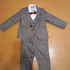 フォーマルスーツセット 110cm グレー系チェック