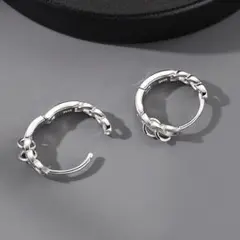 再入荷！　ユニセックス　フープ　ピアス　リング　チェーン　シルバー　ストリート