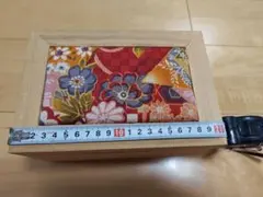 和柄布張り 木製小物入れ 収納ボックス