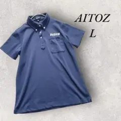 AITOZ 11号 半袖ポロシャツ ボタンダウン ネイビー 犬 ロゴプリントのサムネイル