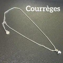 【美品】Courreges クレージュ ネックレス シルバー ロゴ パール