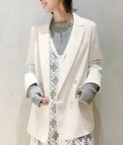 値下げ不可！R'IAM PLAGE ミニツィードWhiteジャケット