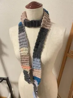 多色ニットストライプマフラー
