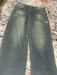 わ*こ様 ダークブルー ワイドレッグデニム中古