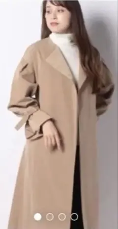 Techichi ノーカラーコート ベージュ