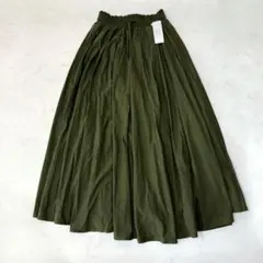 タグ付き marche deux フレア ロング スカート カーキ