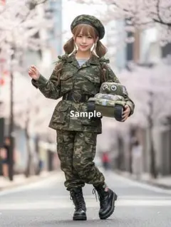 【AI作成写真L判サイズ】理想の彼女ミリタリー