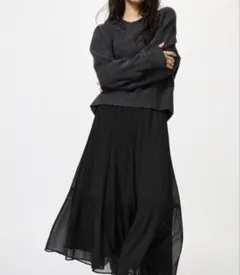 ユニクロ シフォンティアード　スカート プリーツスカート 丈短め UNIQLO