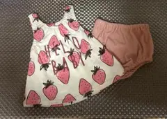 【女の子用】イチゴ柄 シャツとパンツ セット 80