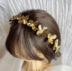 フラワーカチューシャ＆ドライフラワー24点セット 成人式 ブライダル ヘアアクセ