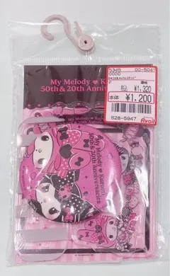 マイメロディ　クロミ50th&20th グリッター缶バッジスタンド