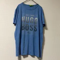 ヒューゴボス プリント クルーネック 半袖Ｔシャツ Ｍ 青 コットン カジュアルのサムネイル