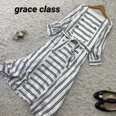 美品✨近年】 グレースクラス 小紋プリントシャツワンピース 羽織
