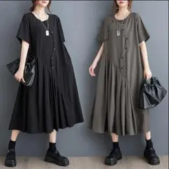 大きいサイズ レディース ロング　ワンピース　春夏 秋 新品 半袖　ロング