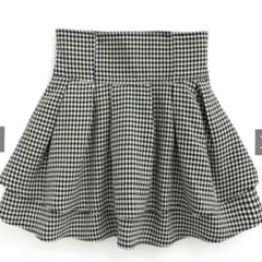 GRLインパン裏地付き 千鳥柄フレアミニスカート 美脚スカート Sサイズ
