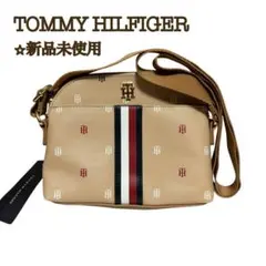 【新品】トミーヒルフィガー ショルダーバック ベージュ THモノグラムロゴ