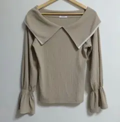mily bilet クラシカルエルフ ビッグカラー リブ カットソー XL