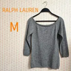 ✨美品✨​ラルフローレン/カシミヤ◾ニット/セーターグレー M 保温性◎ 七分袖