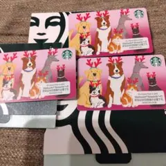 スタバカード Starbucks ホリデー 犬 dog 残高なし　3枚セットのサムネイル