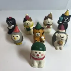 デコレ コンコンブル 置物 8体セット 冬 クリスマス