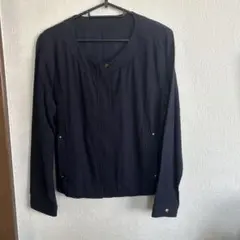 VISネイビー ノーカラージャケット