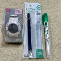 DAISOデジタルウォッチ シャープ鉛筆 暗記用マーカー